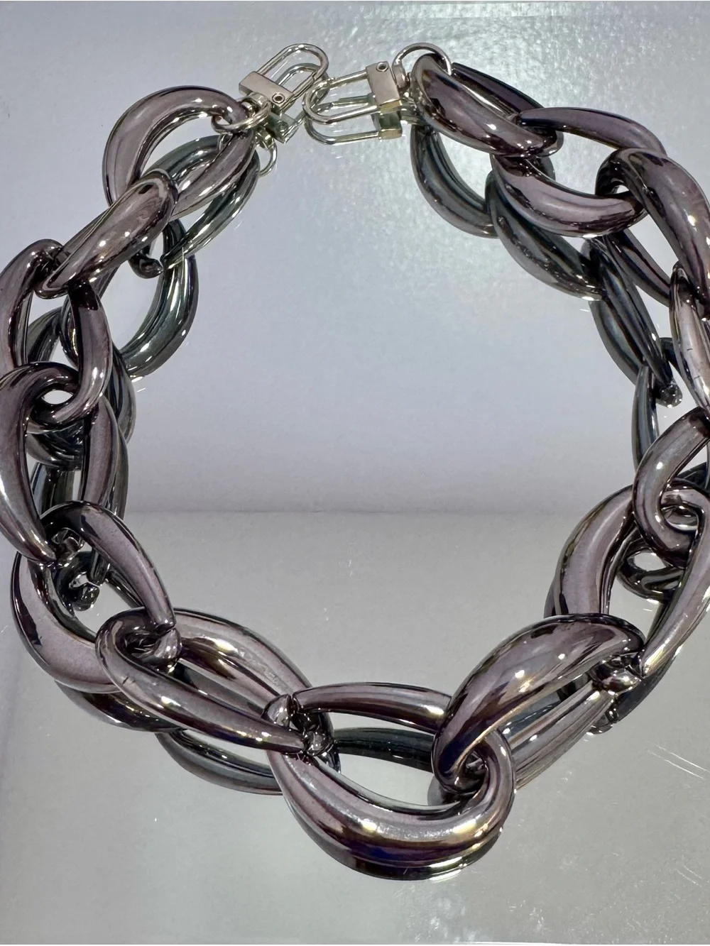 New Gunmetal Link Bag Chain 18 inches